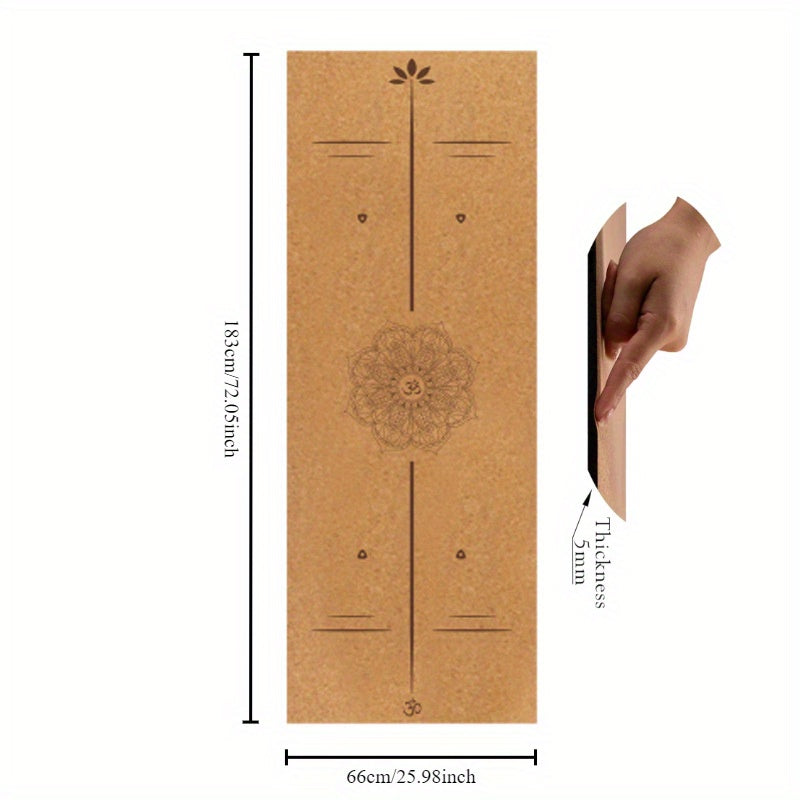 Cork Alignment Yoga Mat – 5mm