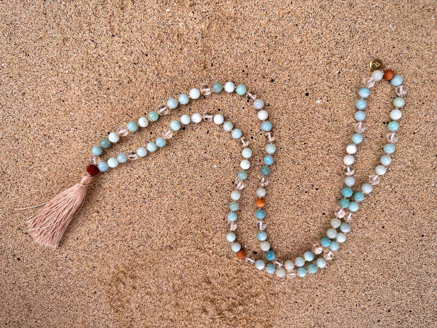 Amazonite & Clear Quartz Japamala