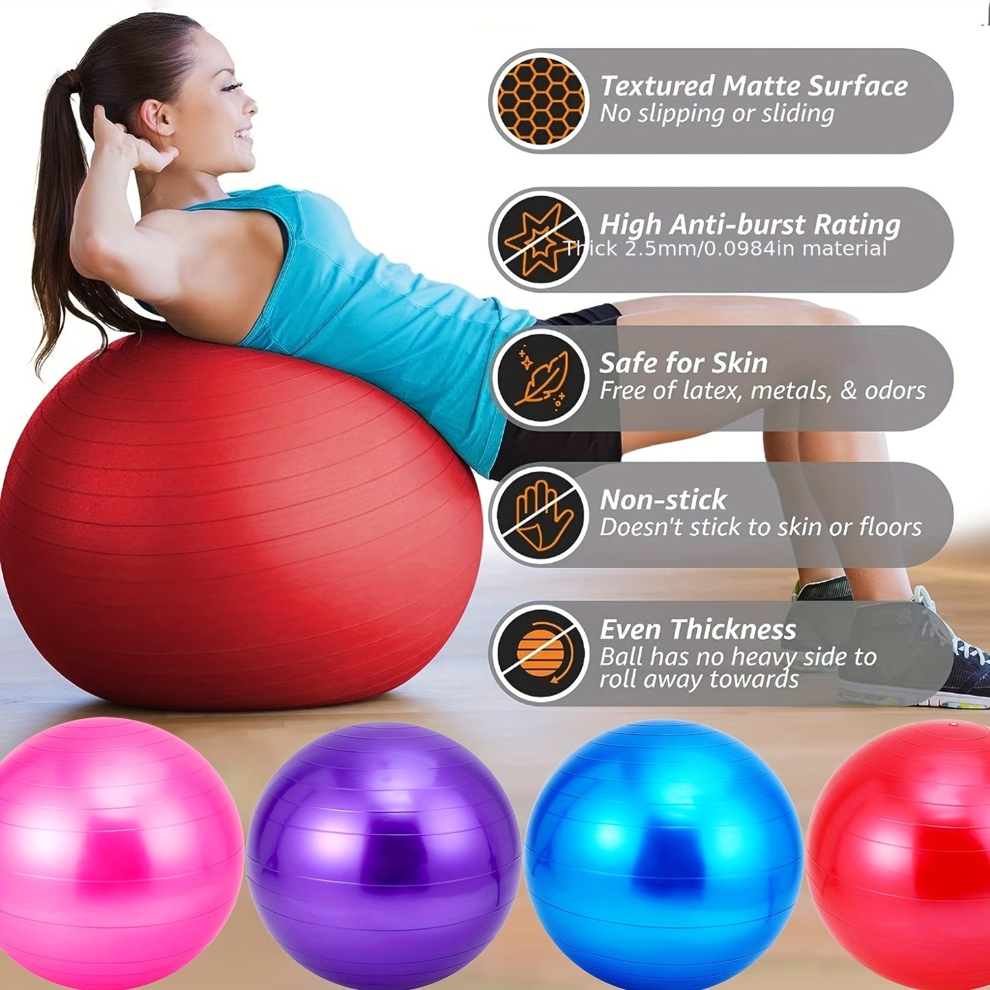 Anti-Burst Yoga Ball