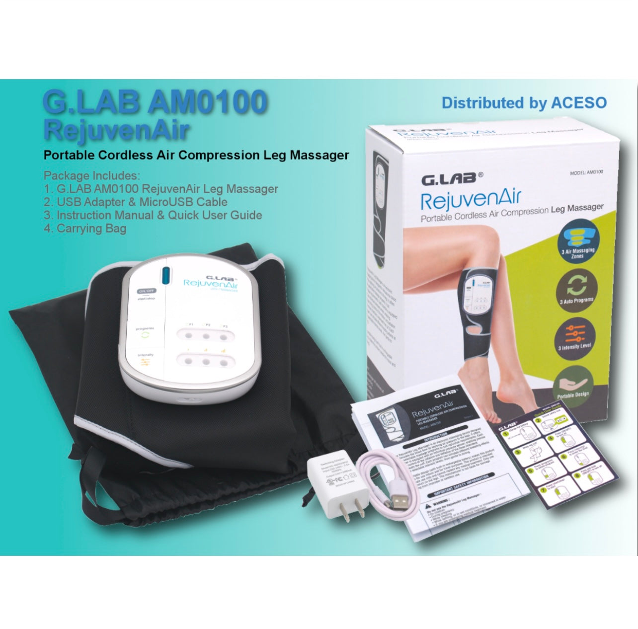 Cordless Air Compression Leg Massager