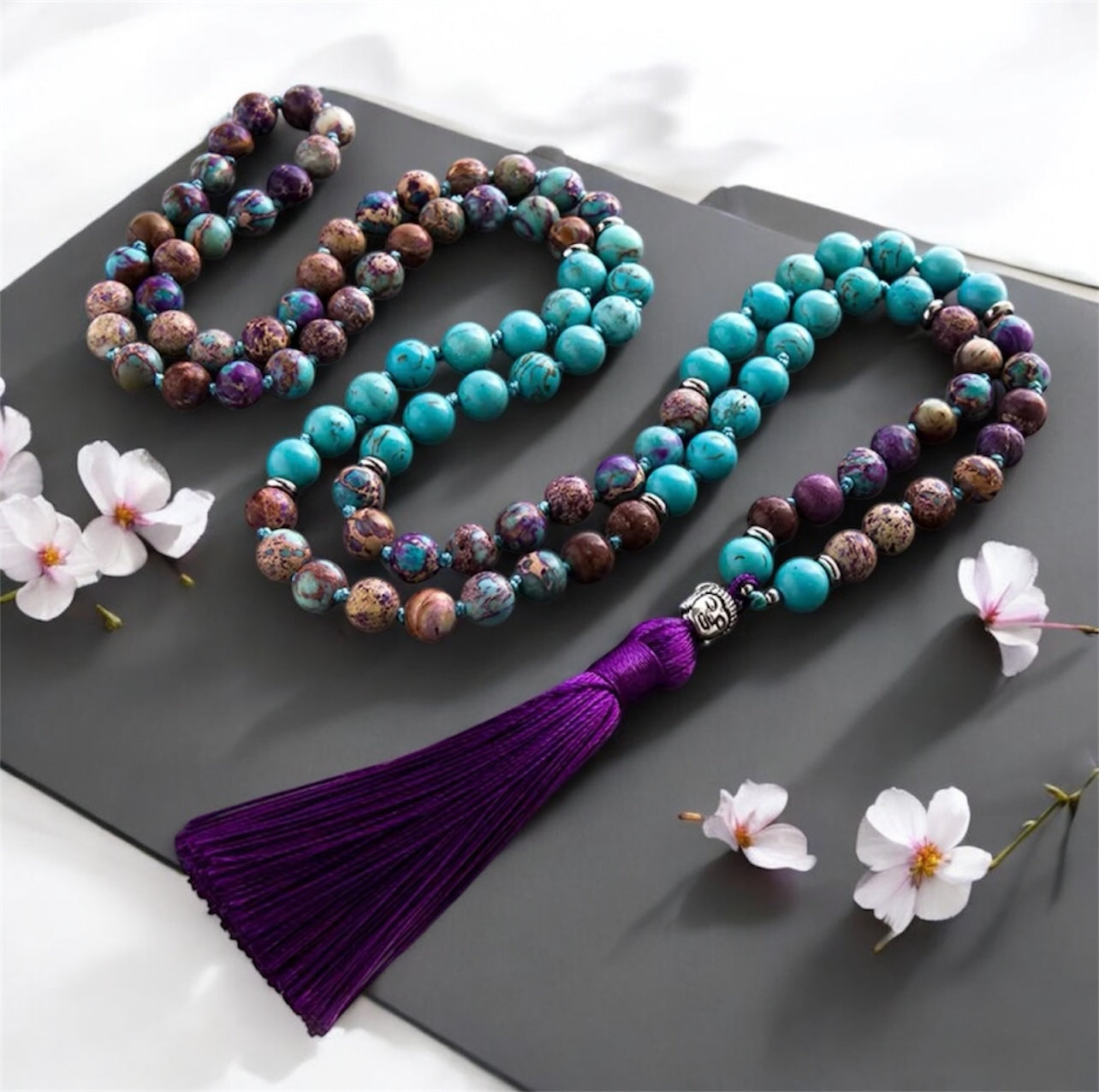 Turquoise & Jasper Japamala