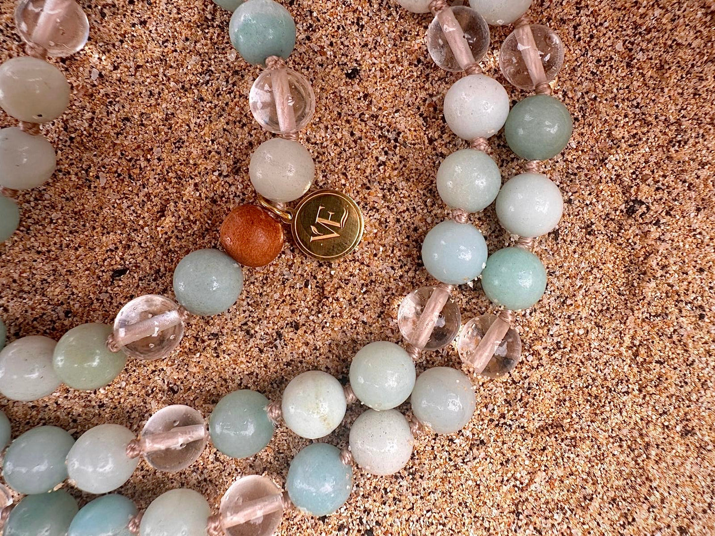 Amazonite & Clear Quartz Japamala