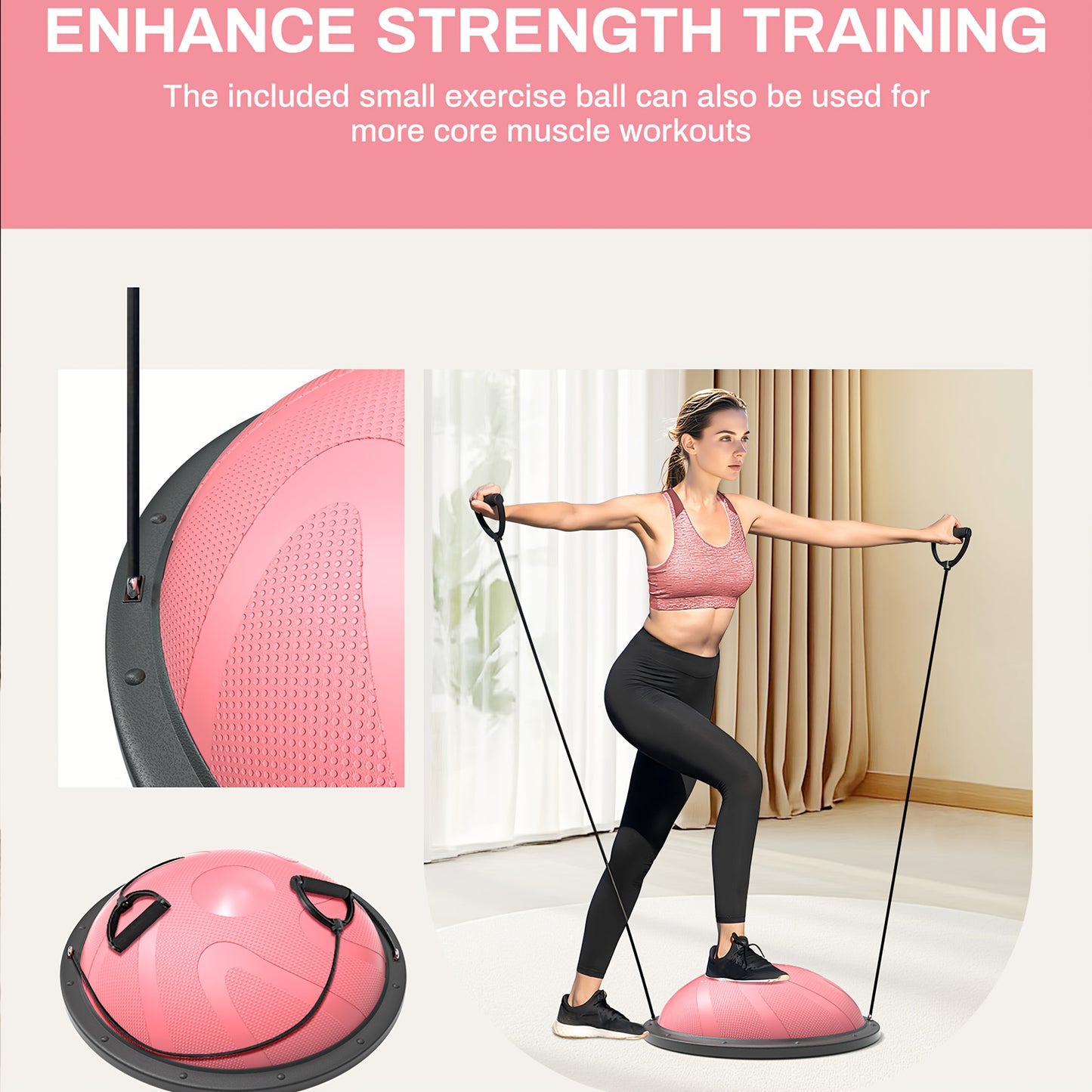 Half Balance Ball with Resistance Bands