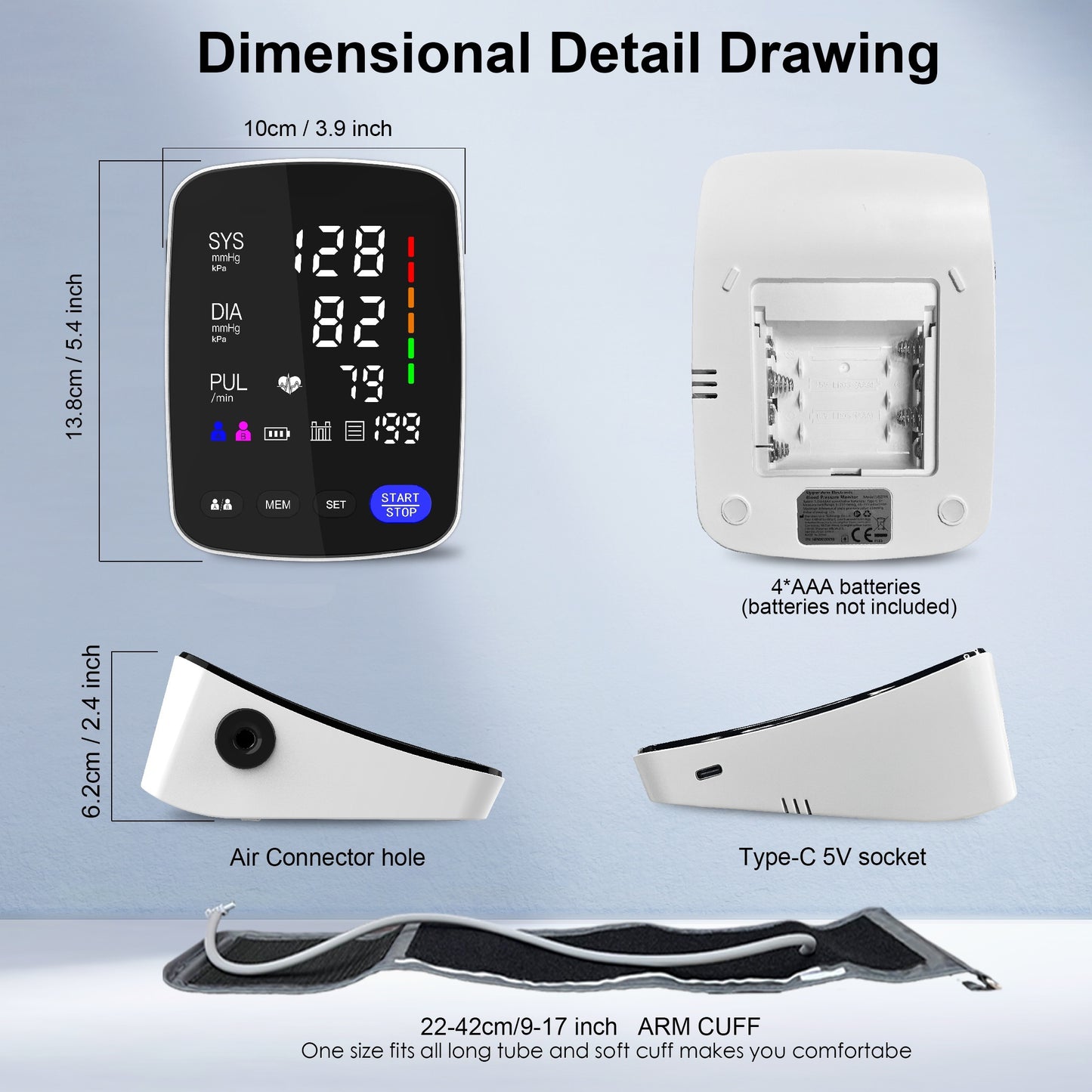 Curved LED Smart Blood Pressure Monitor