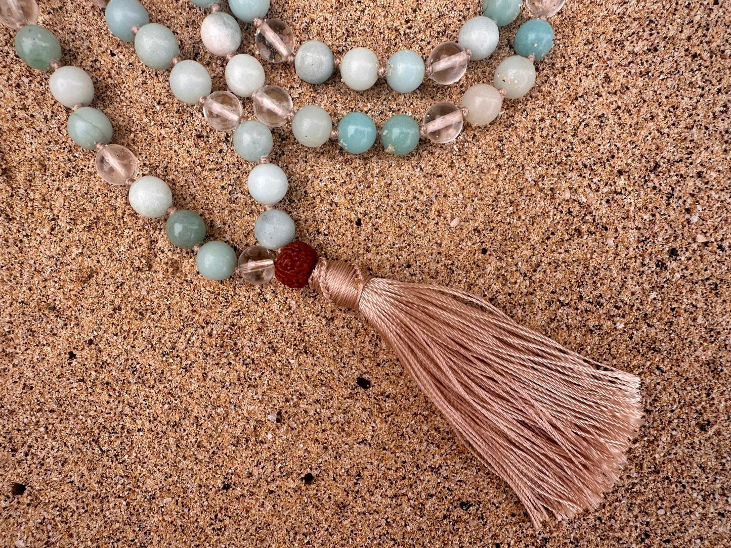 Amazonite & Clear Quartz Japamala