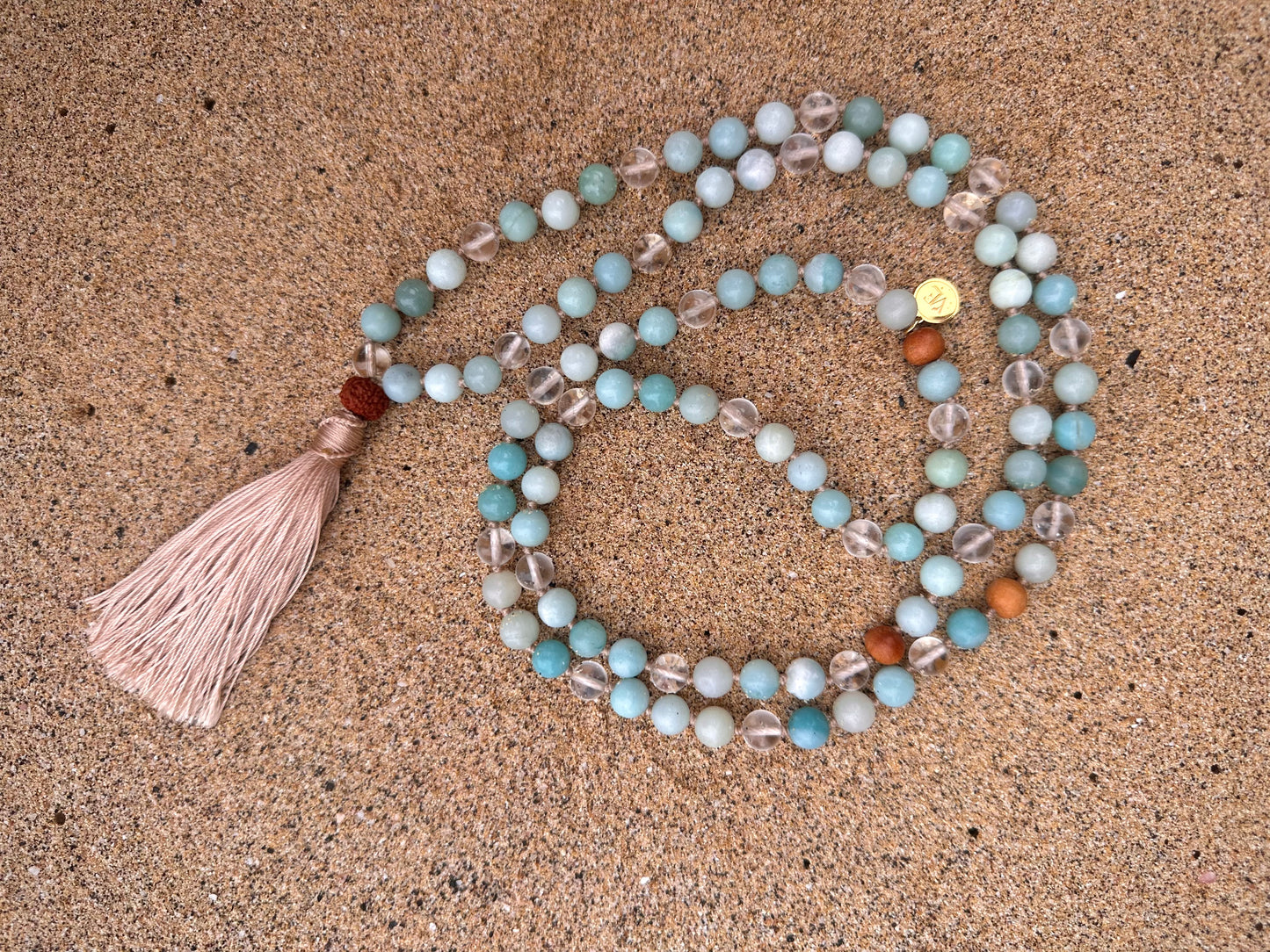 Amazonite & Clear Quartz Japamala