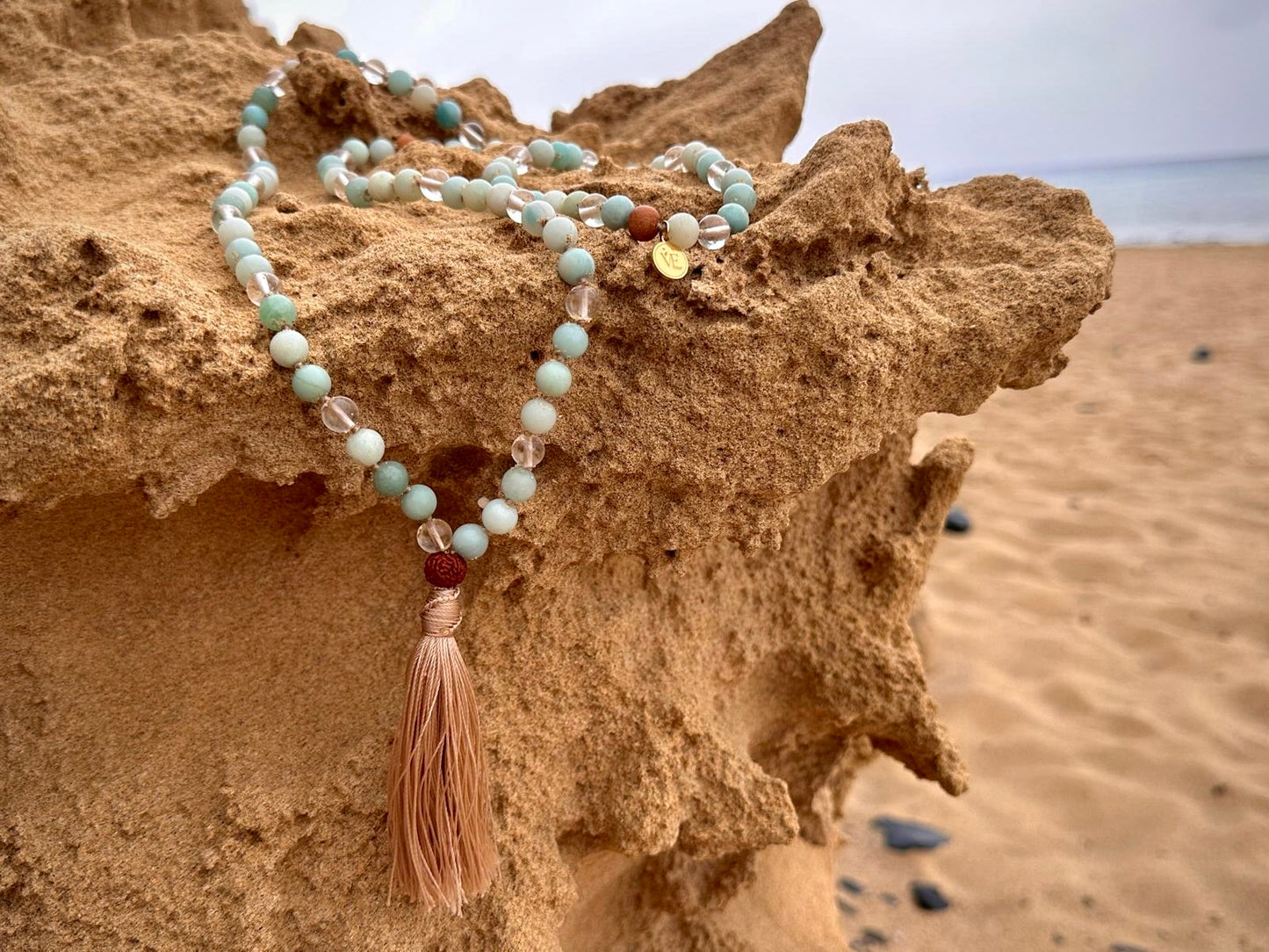 Amazonite & Clear Quartz Japamala