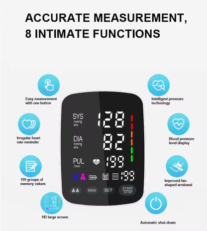Curved LED Smart Blood Pressure Monitor