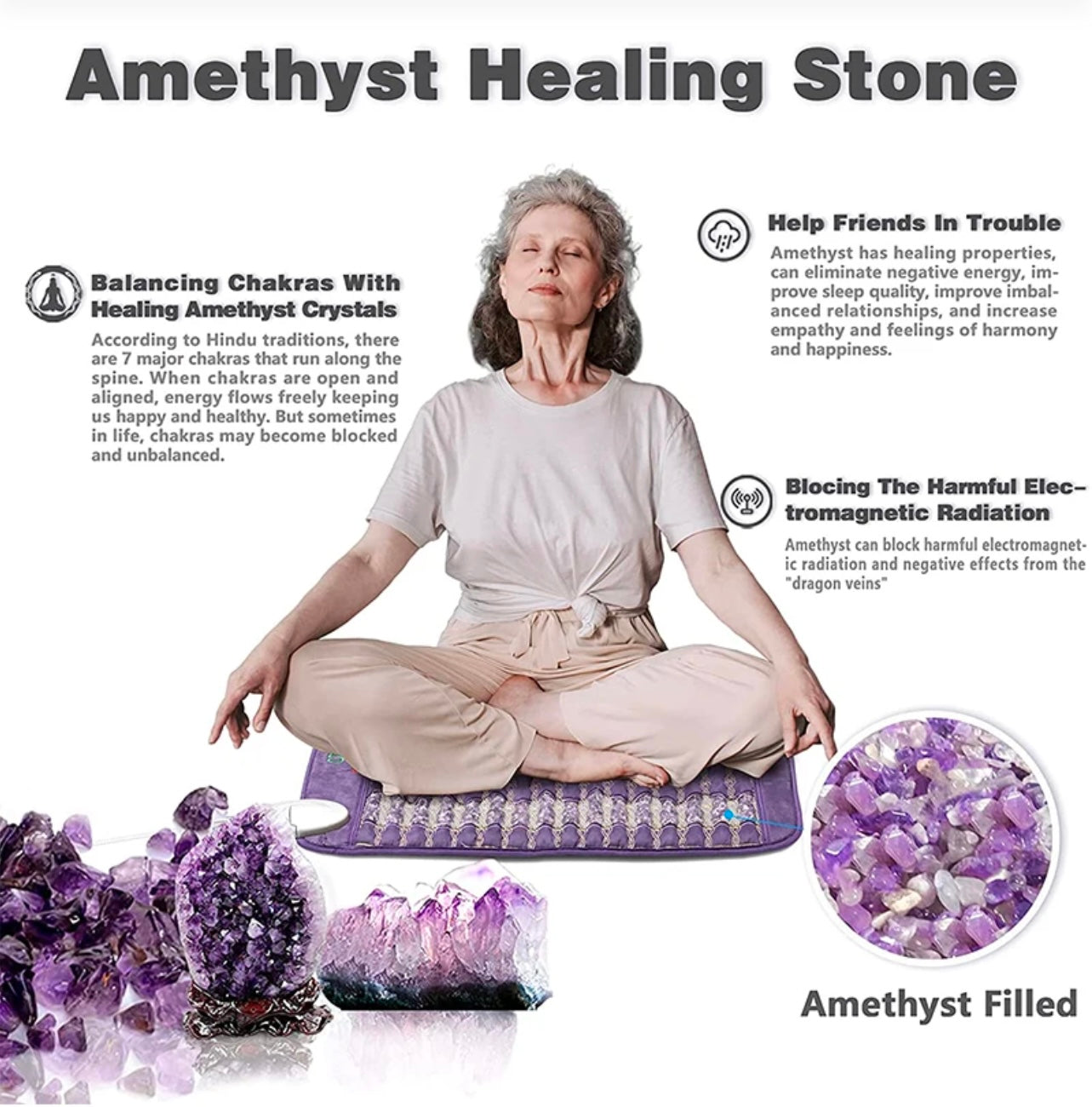 Infrared Healing Mat with Amethyst Energy
