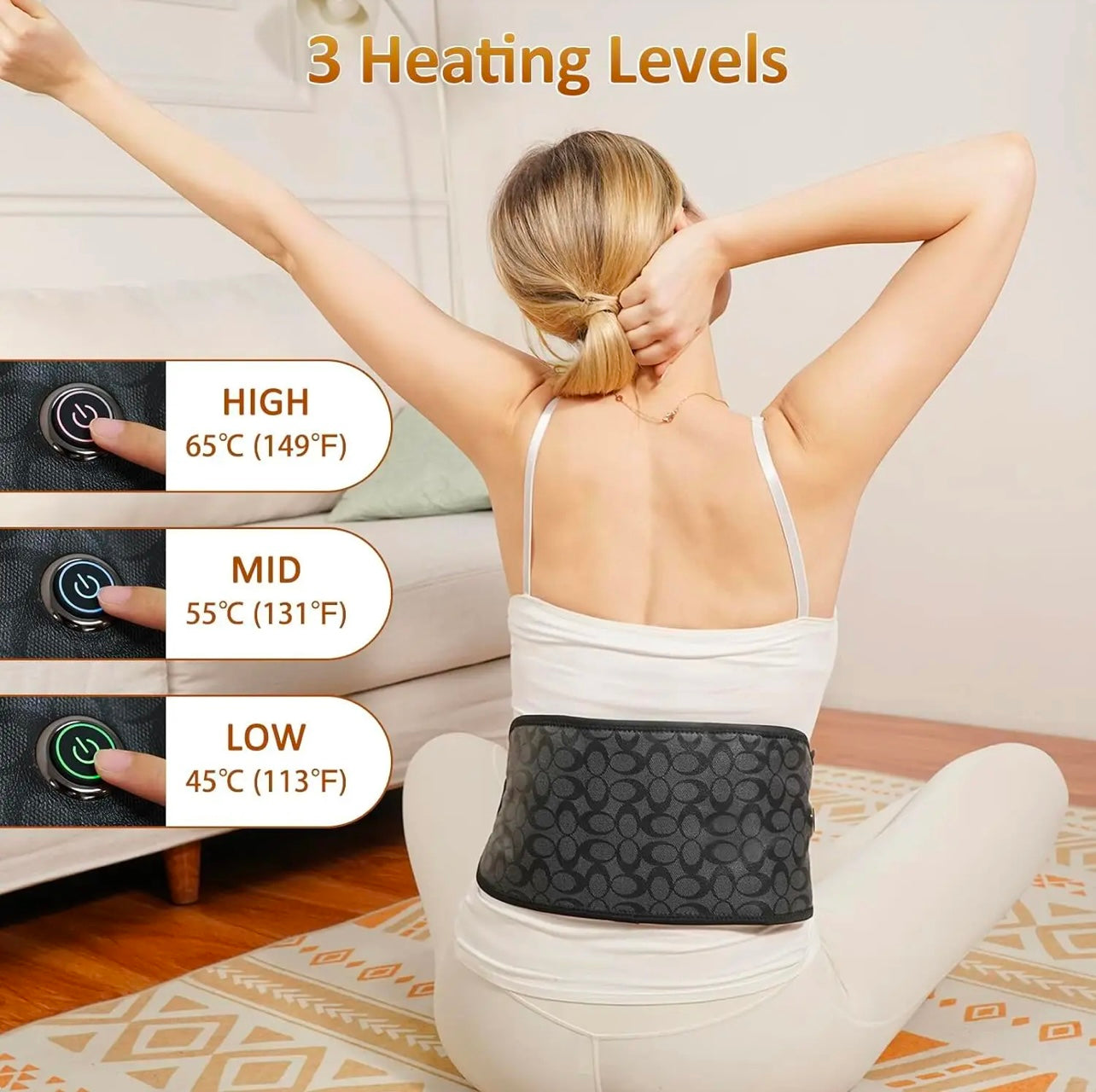 Cordless Infrared Heating Pad for Back Pain 3.0
