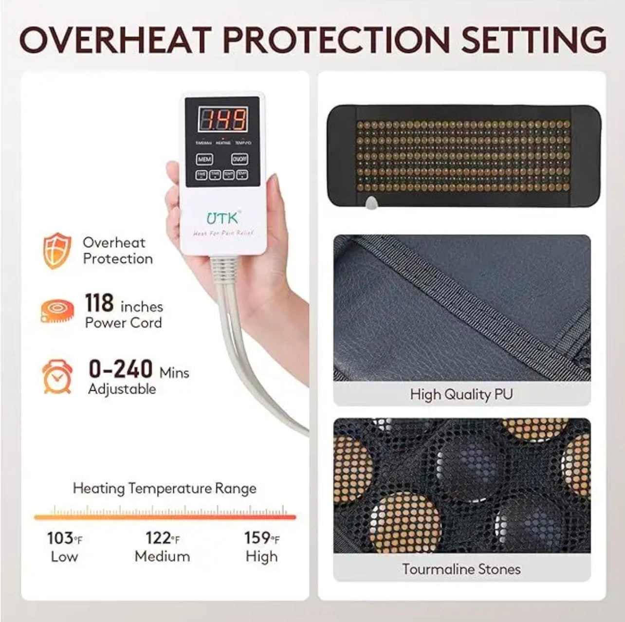 Full-Body Tourmaline Infrared Heating Pad for Pain Relief
