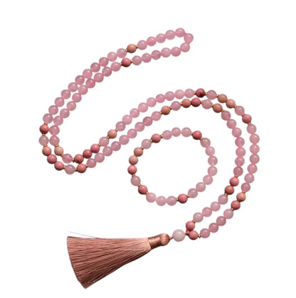 Rhodonite & Rose Quartz Japamala