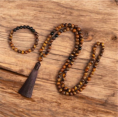 Tiger Eye & Black Onyx Japamala