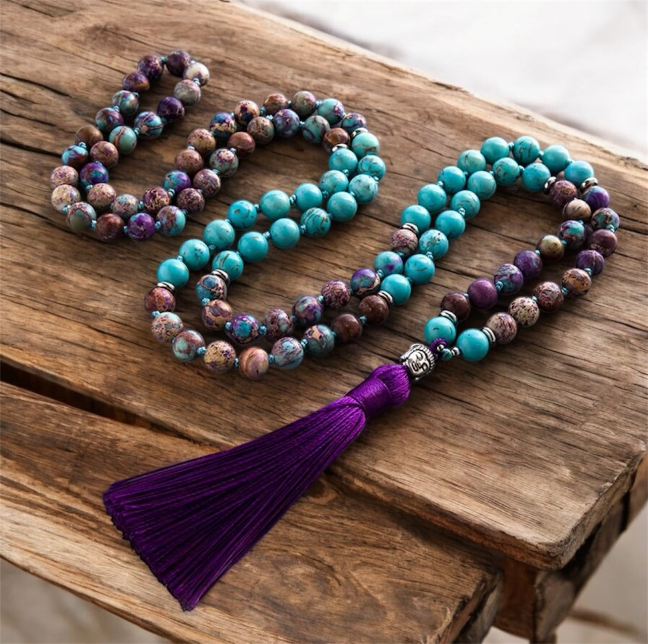 Turquoise & Jasper Japamala