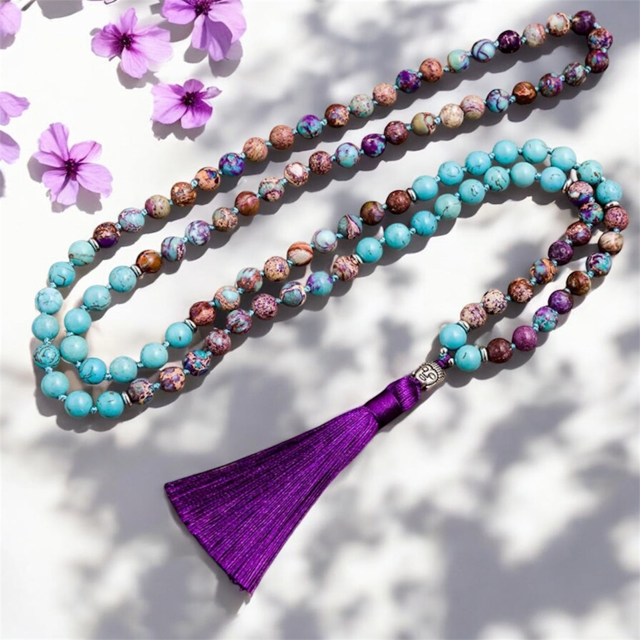Turquoise & Jasper Japamala