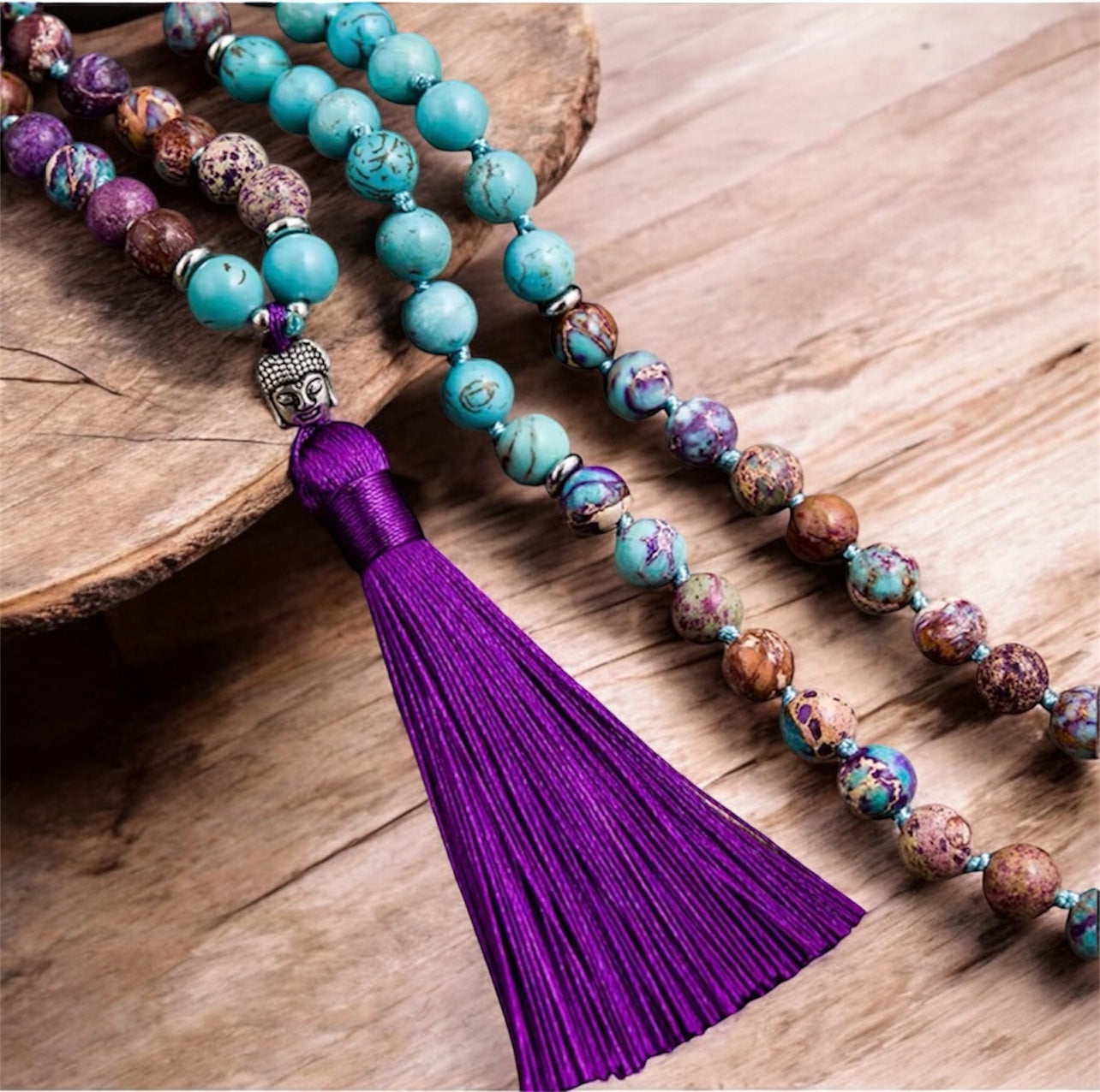 Turquoise & Jasper Japamala