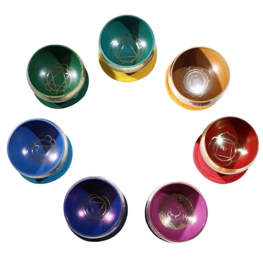 Chakra Copper Tibetan Singing Bowl Set
