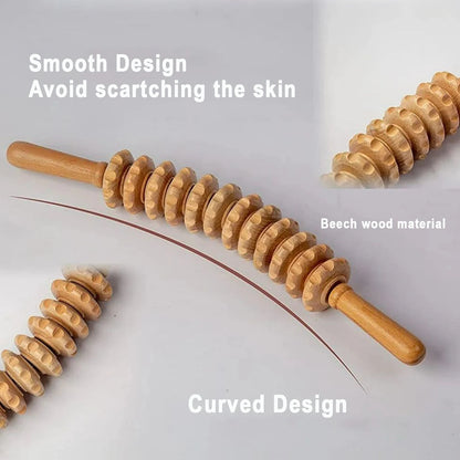 Roller Wooden Handheld Massager