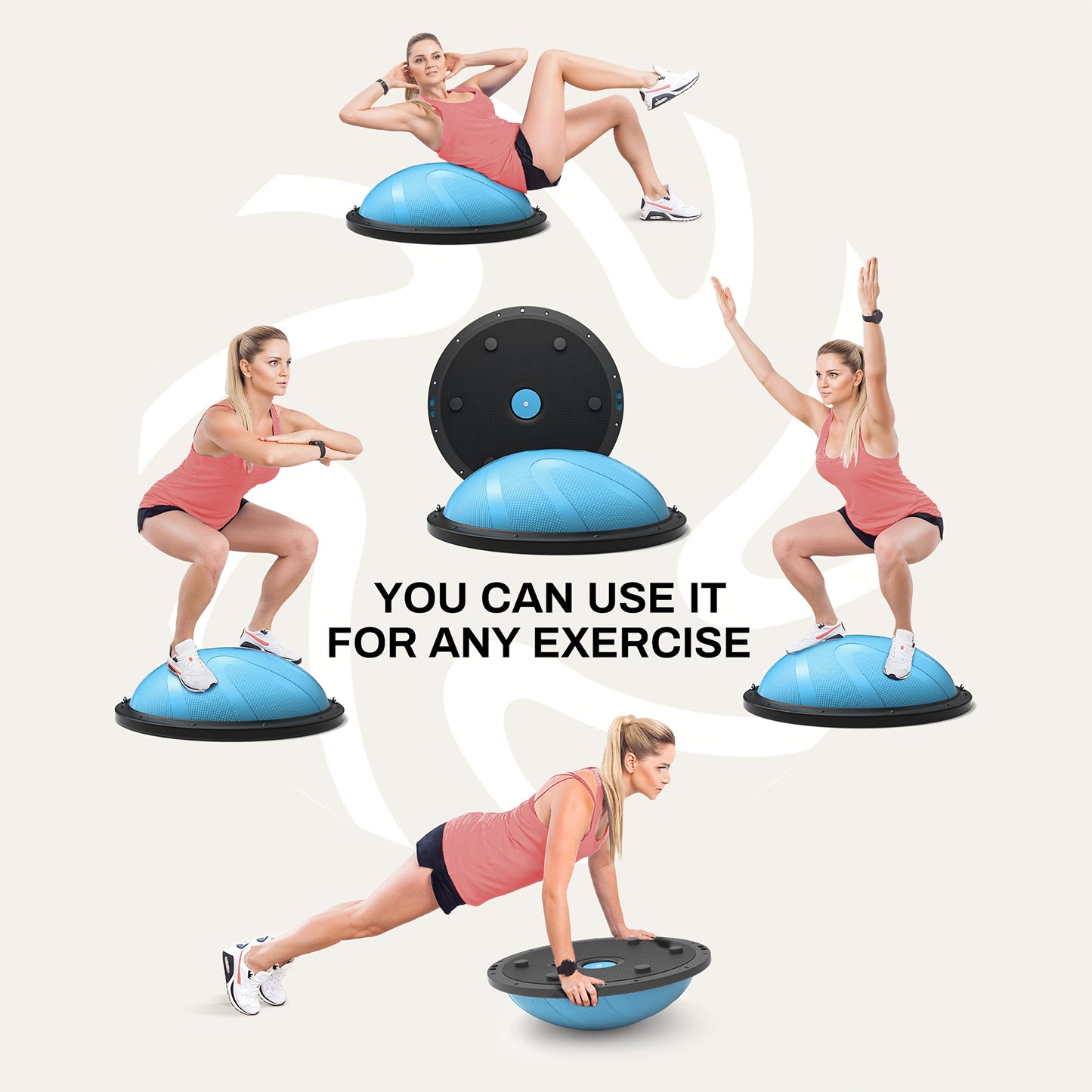 Half Balance Ball with Resistance Bands